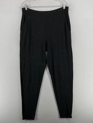 EILEEN FISHER Pants S Stretch Viscose Jersey Melange Slouchy Taper Charcoal Gray - Image 1 of 4