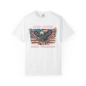 Patriotischer Adler T-Shirt, Bier, Speck, Waffen, Freiheit Tee, 4. Juli Geschenk, Amerika - Bild 1 von 41