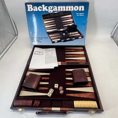 Brettspiel Backgammon im Koffer Gesellschaftsspiel mit Verpackung - Bild 1 von 4
