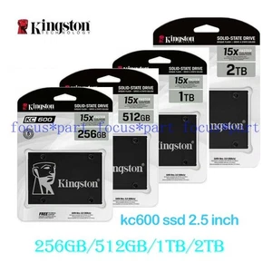 Lote de unidad de estado sólido Kingston 2,5 pulgadas SSD KC600 SATA 3 256 GB 512 GB 1T 2 TB para PC - Imagen 1 de 16