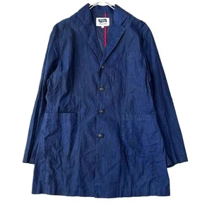 Pherrow’s Authentic Garment Indigo Work Jacket Rare 100% Linen Size Japan XL 42 - Picture 1 of 12