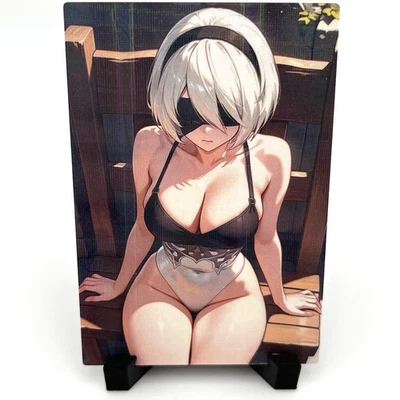 NieR: Automata 2B Sexy Hot Anime Waifu Girl Doujin Lewd Goddess Story Art Card - Image 1 of 3