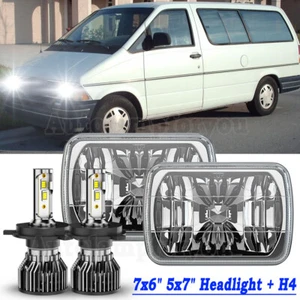For Ford L8000 Aerostar 1986-1997 Pair 5x7'' 7x6'' LED Headlights High Low Beam - Picture 1 of 14