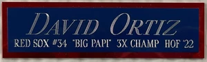 DAVID ORTIZ BOSTON Red Sox NAMENSSCHILD HANDSIGNIERT signed BAT-BASEBALL-FOTO-KAPPE - Bild 1 von 5