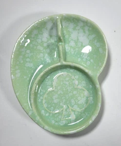 MCM Shawnee USA 411 Green Club Ceramic Ashtray 5" by 4" Coaster Pottery - Picture 1 of 4