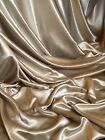 1 Meter Beige Gold Crepe Back Satin Fabric Bridal Prom Dress Fabric 58 Wide