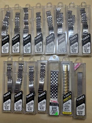 LOT OF 15 TIMEX METAL WRIST WATCH BANDS ORIGINAL BOXES NEW - Image 1 of 4