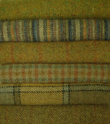 HAND DYED RUG HOOKING WOOL Mill-Dyed ~ "POPEYE'S  OLIVE" (6-pc. collection) - Image 1 of 4