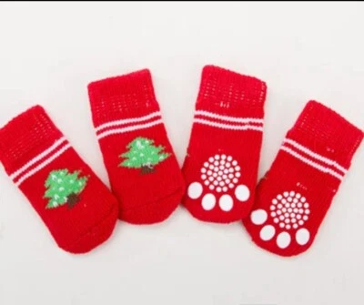 Pack de 4 Calcetines Cálidos Transpirables Tejidos Antideslizantes Navidad Vacaciones Perro Gato 3 Tallas Foto 1 de 4