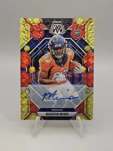 2023 Mosaic - Rookies Red & Yellow Mosaic Prizm Autographs Marvin Mims 💥 Bronco - Picture 1 of 2