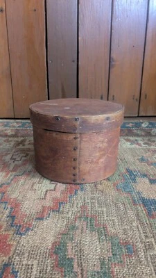 Antique Early Country Primitive Thick Wood Pantry Box Old Red Paint 7.25" - Image 1 of 4