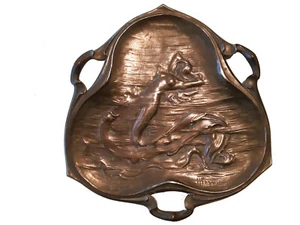 Cuenco Art Nouveau de P.Herman alrededor de 1905 en bronce - Imagen 1 de 6