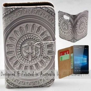 For Nokia Series - Mayan Sun Stone Theme Print Wallet Mobile Phone Case Cover - Picture 1 of 3