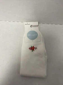 Little English Poinsettia Girls Knee High Sock Size Small 9-1 - Picture 1 of 3