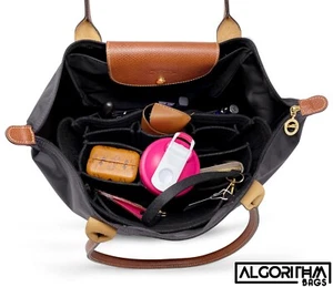 BACK! AlgorithmBags Purse Organizer Insert for Longchamp Le Pliage, black noir - Picture 1 of 15