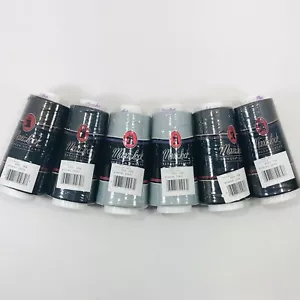Maxi Lock Serger Thread 3000yds/Cone 100% Polyester Lot of 6 - 4 Black 2 Gray - Picture 1 of 7