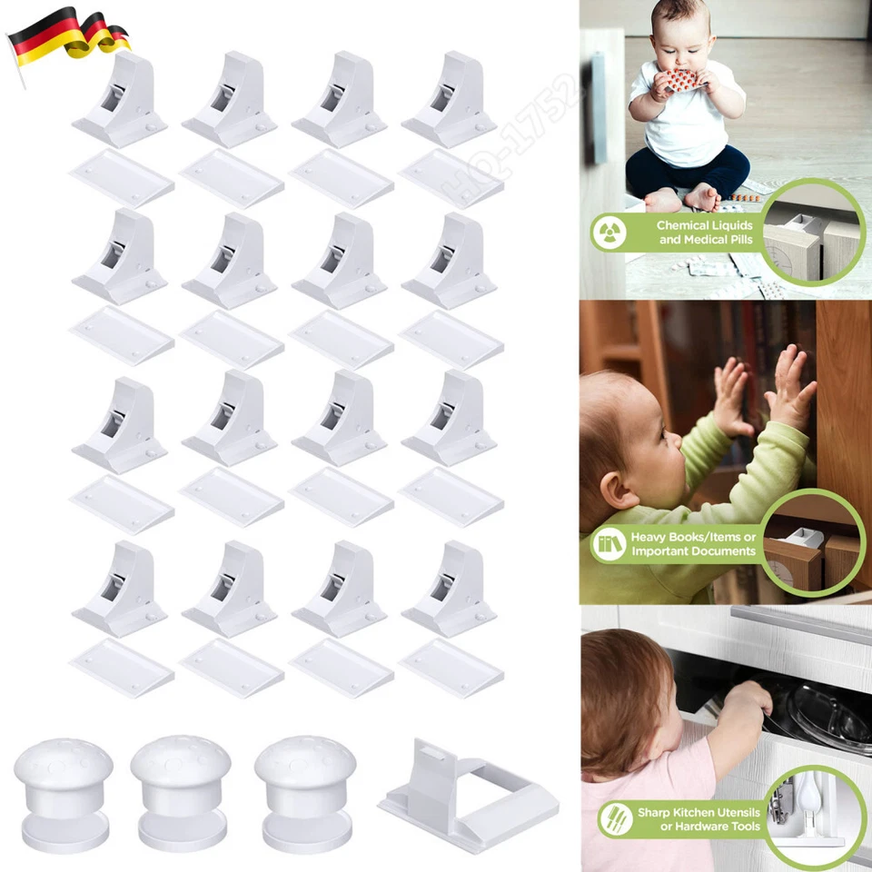 4MOMS Kindersicherung Schranksicherung Magnetisch Schubladensicherung Baby Unsichtbar
