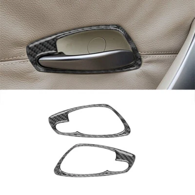 2pcs Carbon Fiber Interior Door Handle Bowl Cover Trim For BMW Z4 E85 2003-2008 - Image 1 of 4