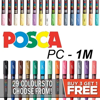 UNIBALL Uni Posca PC-1M Lack Marker Stifte - Alle 29 Farben - Kaufen 3 Get 1 Gratis