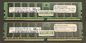 2x 16GB SK Hynix 2Rx4 PC4-2133P DDR4 Server Registered REG RAM HMA42GR7MF4N - TF - Picture 1 of 2