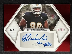 2023 Sage Low Series Devonnsha Maxwell Red Autograph #A-DM - Picture 1 of 2