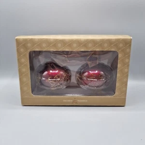 Vintage Dillard Trimmings Christmas Ornaments Ball With Pendant Burgundy - Picture 1 of 15