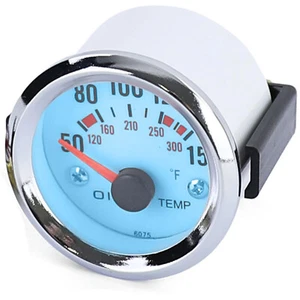 Öltemperatur Anzeige Zusatz Einbau Instrument 52mm Plasma Blau beleuchtet - Bild 1 von 6