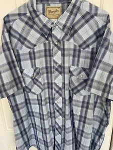 Wrangler Western Style Short Sleeve Button Up Shirt Snap Buttons Size 3XL - Picture 1 of 10