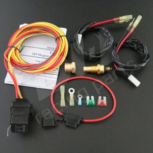 Only Electric Cooling Fan Dual Wiring Install Kit 165/185 Thermostat 40Amp Relay - Picture 1 of 12
