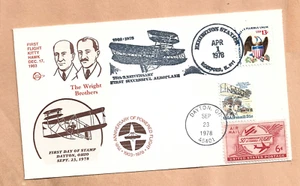 75th ANNIV POWERED FLIGHT FDC APR 1,1978 EXHIBITION STA SEP 23,1978 SPACE VOYAGE - Picture 1 of 1