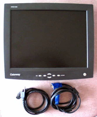 VTG Gateway FPD 1530 black 15" portable monitor w/ handle & cables, no stand - Image 1 of 4