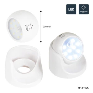 UK 360° Battery Motion Sensor Security LED Light NO WIRES Garden Outdoor Indoor  - Picture 1 of 26