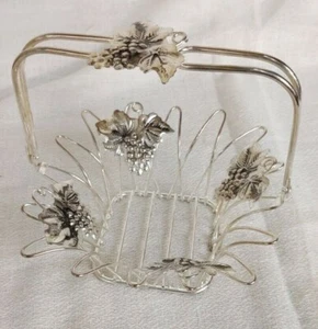 CESTO UVA PLACCATO ARGENTO CON MANICI PIEGHEVOLI  - Foto 1 di 5