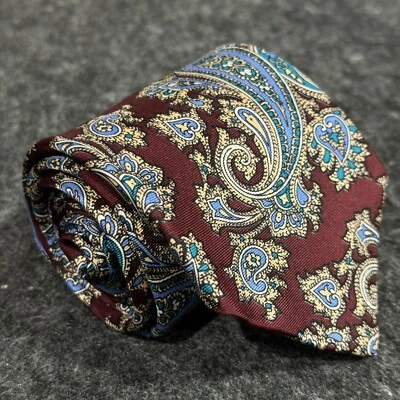 Vintage Briar Pride of England for Bernard Shepard mens silk Paisley tie - Image 1 of 4
