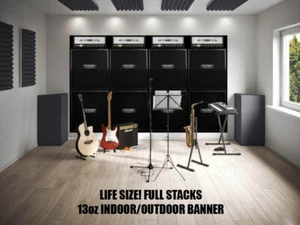 LIFE SIZE! Mesa Boogie Full Stacks Guitar Wall Vinyl Backdrop/Banner/Wall Art - Picture 1 of 2