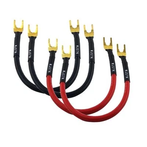 Fork Spade Plug To Right Angle Banana Plug Speaker Jumper Cable Banana Plug To Y - Picture 1 of 6