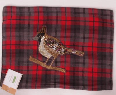 Pottery Barn Jeweled птица красный клетку наволочка, 12 x 16», Рождество - Изображение 1 из 4
