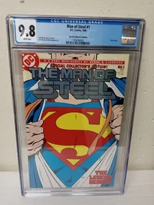 The Man Of Steel #1 CGC 9.8 Special Collector Edition Silver Logo John Byrne - Picture 1 of 4