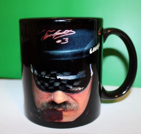 Dale Earnhardt Sr. NASCAR #3 Black Coffee Mug Cup "The Intimidator" 2001 Vintage Cover