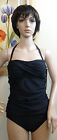 NWT AQUA COUTURE black halter strap or strapless twisted bust 1pc swimsuit,12