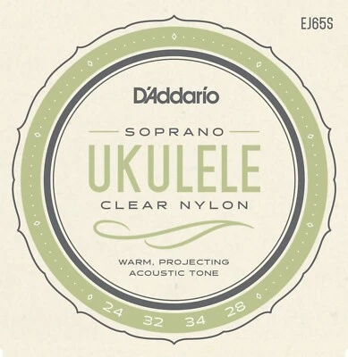 Cuerdas de ukelele soprano extruido personalizado D'Addario EJ65S Pro-Arté Uke Foto 1 de 4