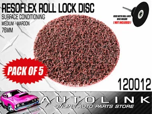 RESOFLEX 76mm ROLOC DISC MEDIUM MAROON GASKET CLEANER SURFACE CONDITIONING x5 - Picture 1 of 3