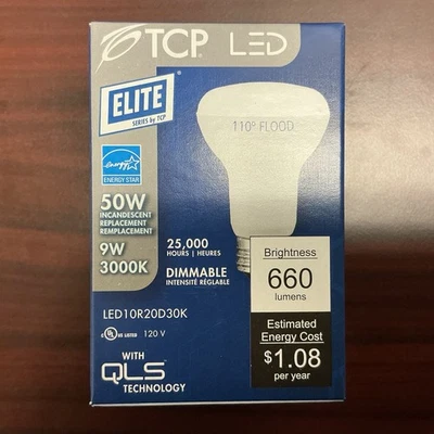 Pack of 12  TCP ELITE LED 9W R20 DIM 3000K LED10R20D30K - Image 1 of 4