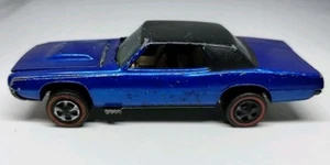 Vintage 1967 Hot Wheels Redline Blue Custom T-Bird Black Top U.S.A.  - Picture 1 of 7