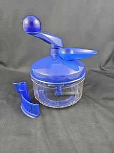 Tupperware Quick Chef manuelle Küchenmaschine Zerkleinerer Mixer 4 Tassen blau - Bild 1 von 5
