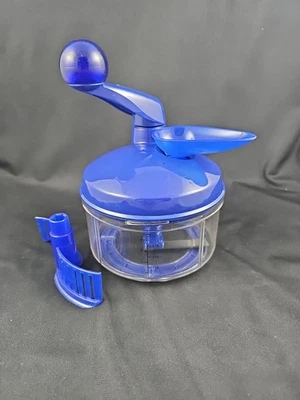 Tupperware быстрый шеф-повар ручной кухонный комбайн измельчитель миксер 4 чашки синий - Изображение 1 из 4