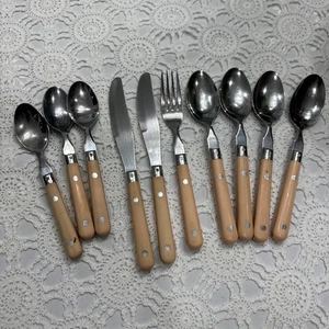 Washington Forge MARDI GRAS Stainless Peach Silverware Lot of 10 Spoons, Knives, - Picture 1 of 10