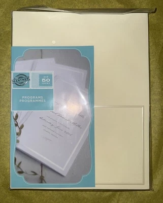 PROGRAMAS DE JARDINERO 50 CUENTAS PERAL BORDE MARFIL Boda Evento Invitaciones en Blanco Foto 1 de 4