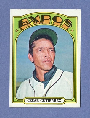 1972 Topps Baseball ~ Tarjeta #743 ~ César Gutiérrez Expos (Número Alto) ~ EX/EM Foto 1 de 2