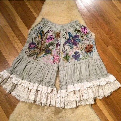 Pantalones Bloomers Vintage Perla Magnolia Bordados a Mano RARO Talla Única Foto 1 de 4